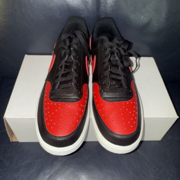 Nike COURT VISION LO NN Shoes Mens 11.5 Black University Red White FJ0685 010 main image 4